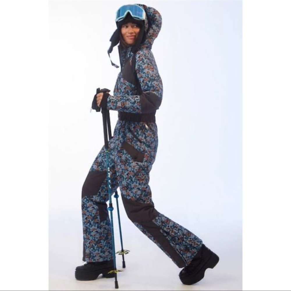NWT Free People Movement All Prepped Printed Ski snow Suit  womens XL